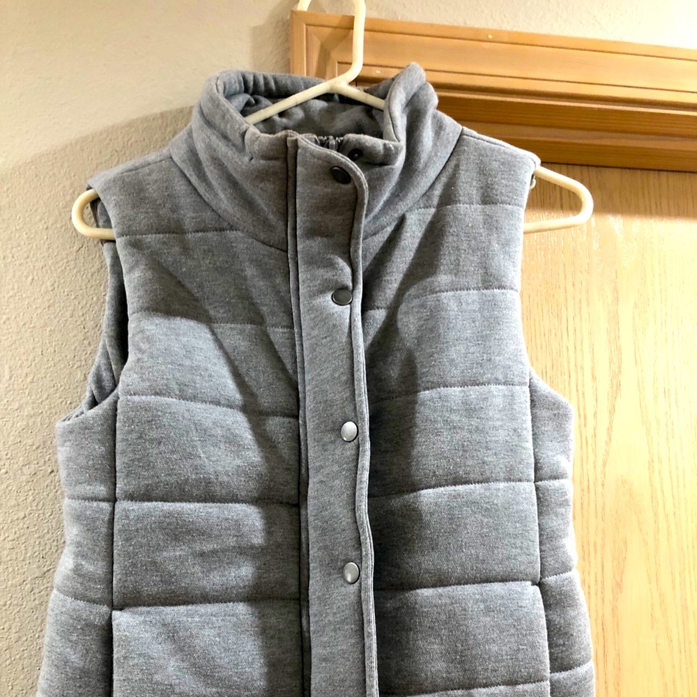 Gray puffy vest